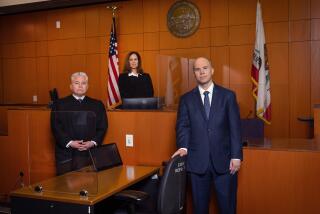 Santa Monica, CA - April 05: From left: Assistant Presiding Judge Sergio C. Tapia II, Presiding Judge Samantha P. Jessner, and Executive Officer/Clerk of Court David W. Slayton, Superior Court of Los Angeles County, are photographed at Santa Monica Courthouse in Santa Monica Friday, April 5, 2024. There is a dire lack of court reporters across the state, which is leading to hundreds of thousands of proceedings occurring without a verbatim record. These officials are among many sounding the alarm that this is a "constitutional crisis" causing unequal access to justice depending on a person's wealth to pay for a private reporter. (Allen J. Schaben / Los Angeles Times)