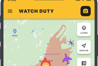 A screenshot from the Watch Duty app, which has become a popular way for Angelenos to track the January 2025 fires.