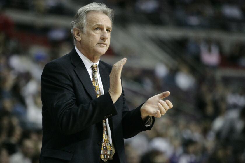 Sacramento Kings coach Paul Westphal in the second half of an NBA basketball game against the Detroit Pistons Wednesday, Feb. 10, 2010, in Auburn Hills, Mich. (AP Photo/Duane Burleson)