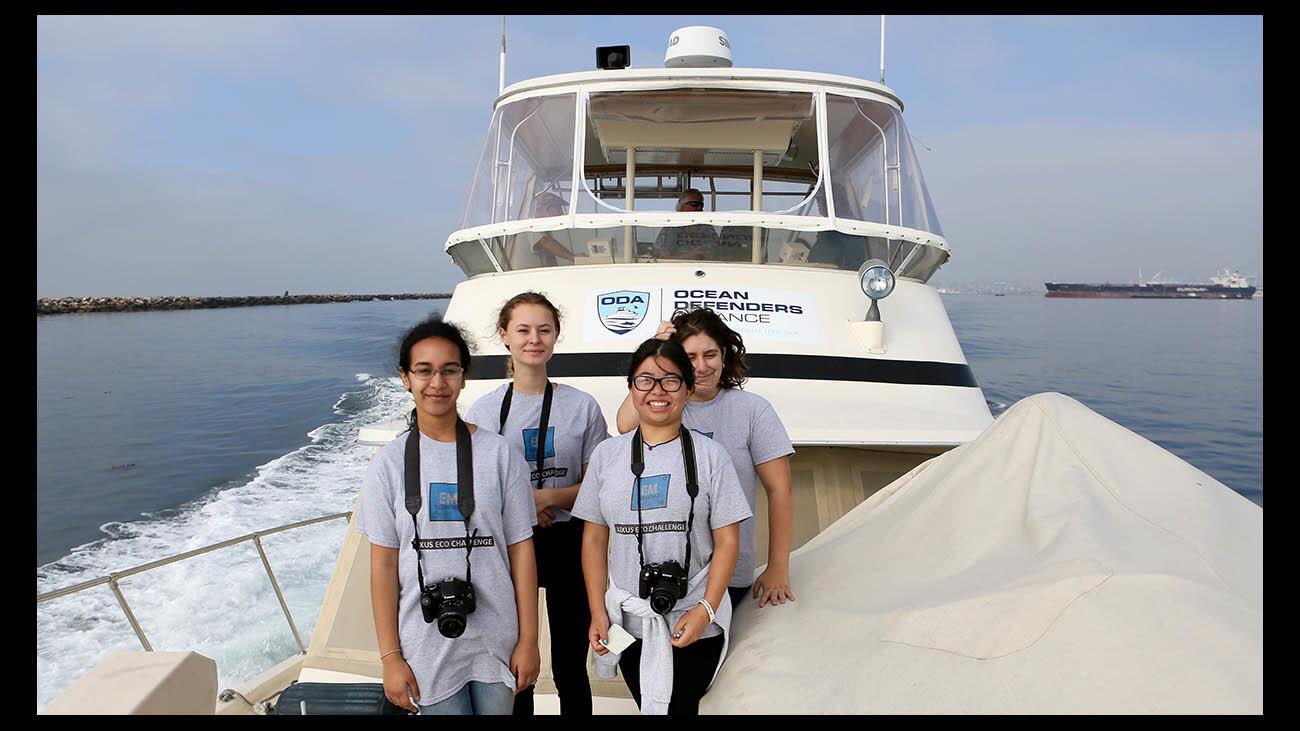 Photo Gallery: Clark Magnet High School Environmental Geographic Information Science students do research at the mouth of the L.A. River