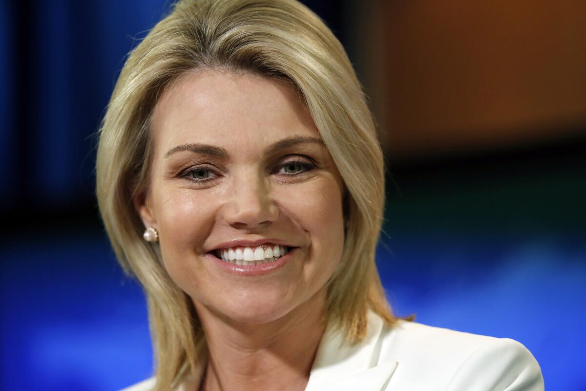 Heather Nauert at a briefing at the State Department on Aug. 9, 2017.