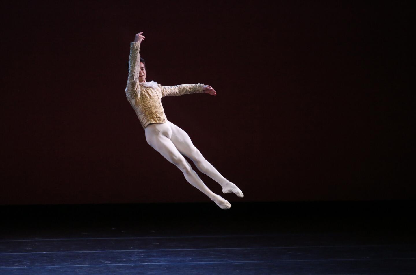 Brazilian dancer Paulo Arrias leaps into the air during "The Sleeping Beauty."