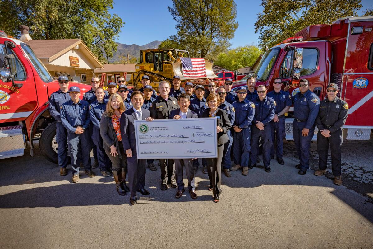 Orange County firefighters got $16.95 million in state funds for a new facility Wednesday, Oct. 19.