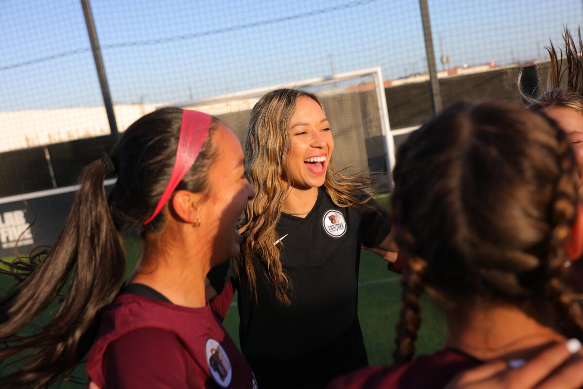 Shawna Palmer, a former Long Beach State and NWSL midfielder who runs the Pacoima-based nonprofit Football for Her.