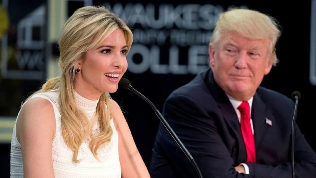 Ivanka Trump with her father, the president, in June.