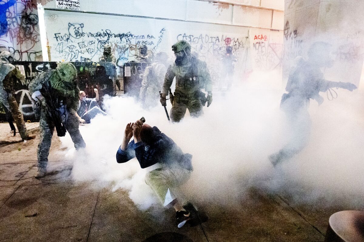Agents from the Border Patrol Tactical Unit in Portland, Ore.