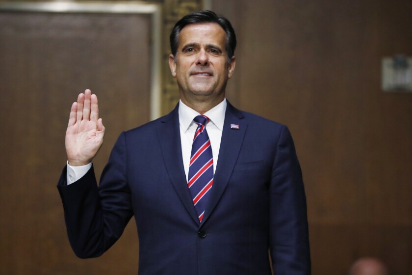 Rep. John Ratcliffe (R-Texas), President Trump's nominee for director of national intelligence, had his confirmation hearing Tuesday in the Senate Intelligence Committee.