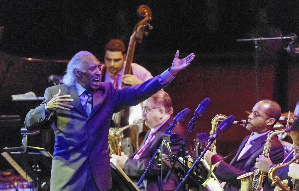 Gerald Wilson leads the Lincoln Center Jazz Orchestra in a concert titled "Los Angeles: Central Avenue Breakdown" on Feb. 25, 2006.