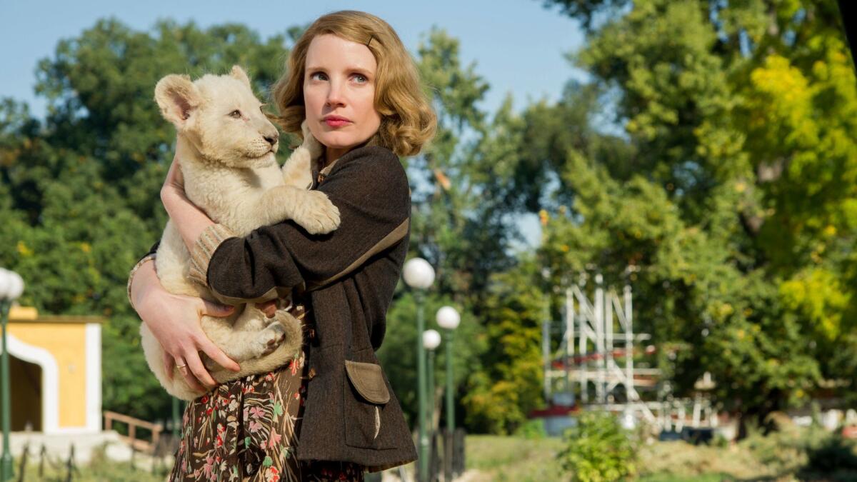 Jessica Chastain in "The Zookeeper's Wife."