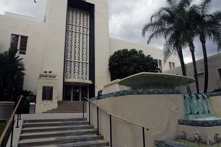 Burbank City Hall, which is closed to the public, on Tuesday, March 17, 2020. City facilities will be closed to the public until April 6.