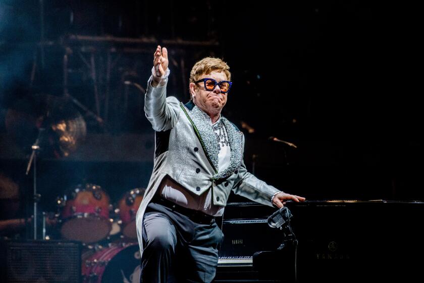 English singer-songwriter Elton John performs on stage during the 'Farewell Yellow Brick Road'-Tour in the Ziggo Dome in Amsterdam on June 8, 2019. (Photo by Ferdy Damman / ANP / AFP) / Netherlands OUT (Photo credit should read FERDY DAMMAN/AFP/Getty Images)