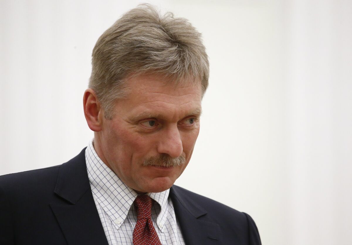 Kremlin spokesman Dmitry Peskov attends a meeting in Moscow on June 21.