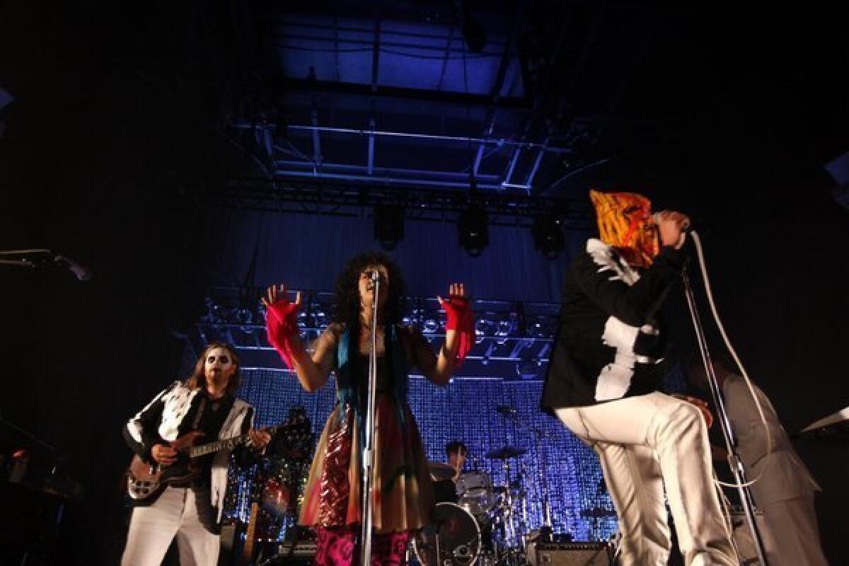 Arcade Fire masquerades as the Reflektors at the Hollywood Palladium in Hollywood on Halloween.