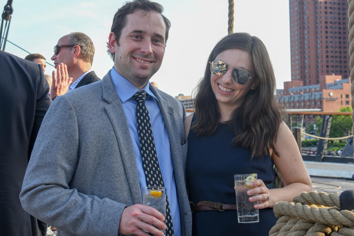 Charles Billig and Emily Billig attended Historic Ships Captain's Jubilee on board the USS Constellation.