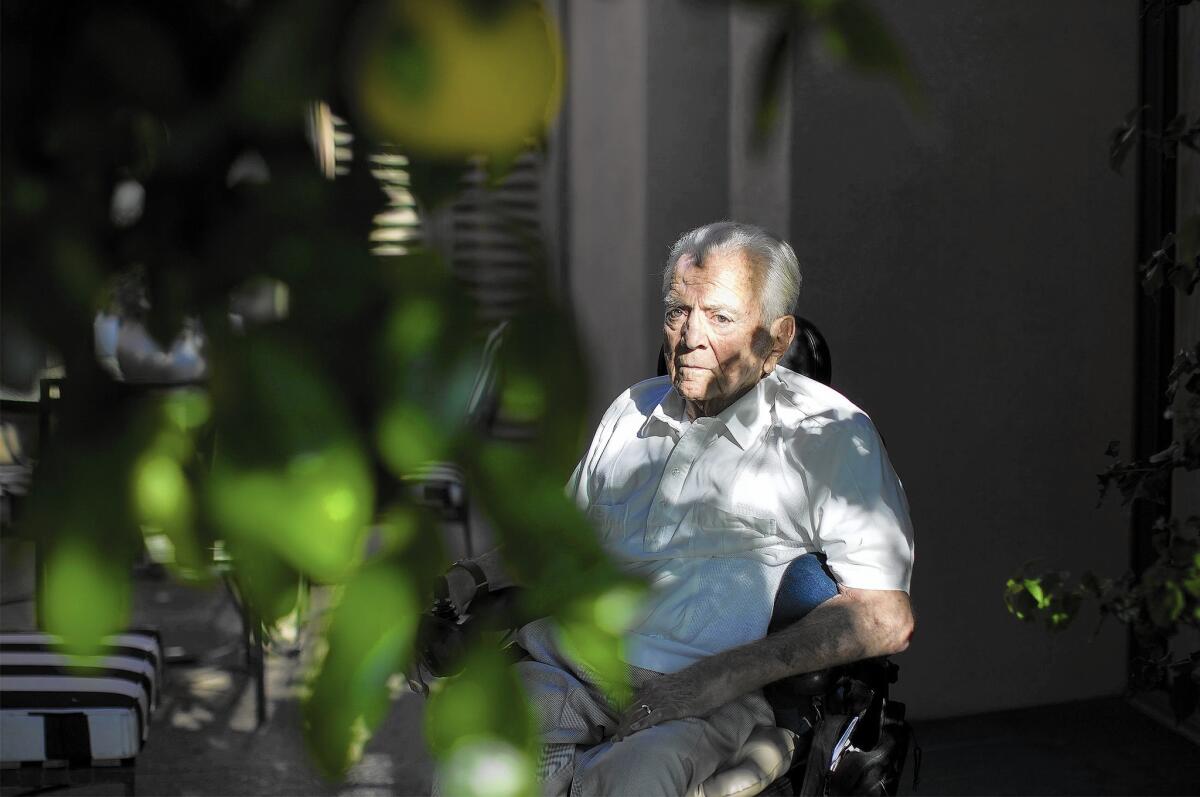 Retired attorney and Central Valley almond grower Harold Parichan, who is fighting the bullet train authority, relaxes at his second home, in Indian Wells.