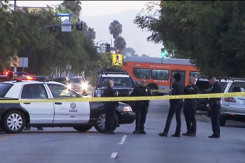 Police are investigating an early morning shooting that took place after an alleged crash in South L.A.'s Vermont Square neighborhood. According to preliminary information, Los Angeles Police Department officers responded to the intersection of Vermont Avenue and West 53rd Street just before 3 a.m. Sunday.