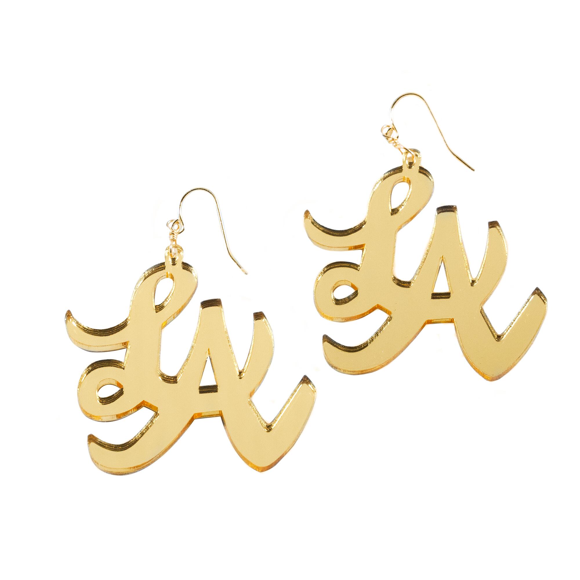 Laser cut mirrored acrylic earrings