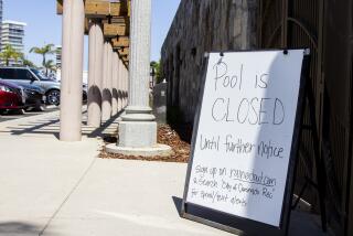 Coronado, CA - July 28: Coronado Community Center closed their pools in Coronado, CA. A nationwide chlorine shortage has forced some pools to temporarily close. (Brittany Cruz-Fejeran / The San Diego Union-Tribune)