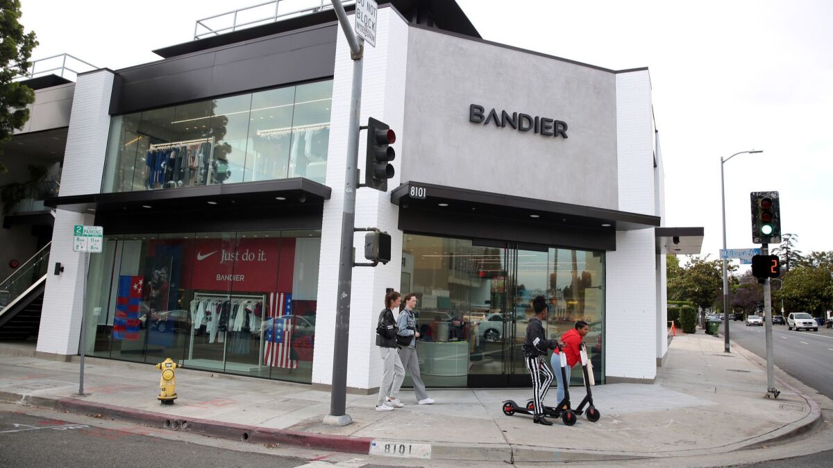 A sprawling new space on Melrose Avenue is Bandier’s first store in California.