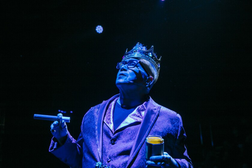 Lea DeLaria plays a tough king in the Pasadena Playhouse's "Head Over Heels."