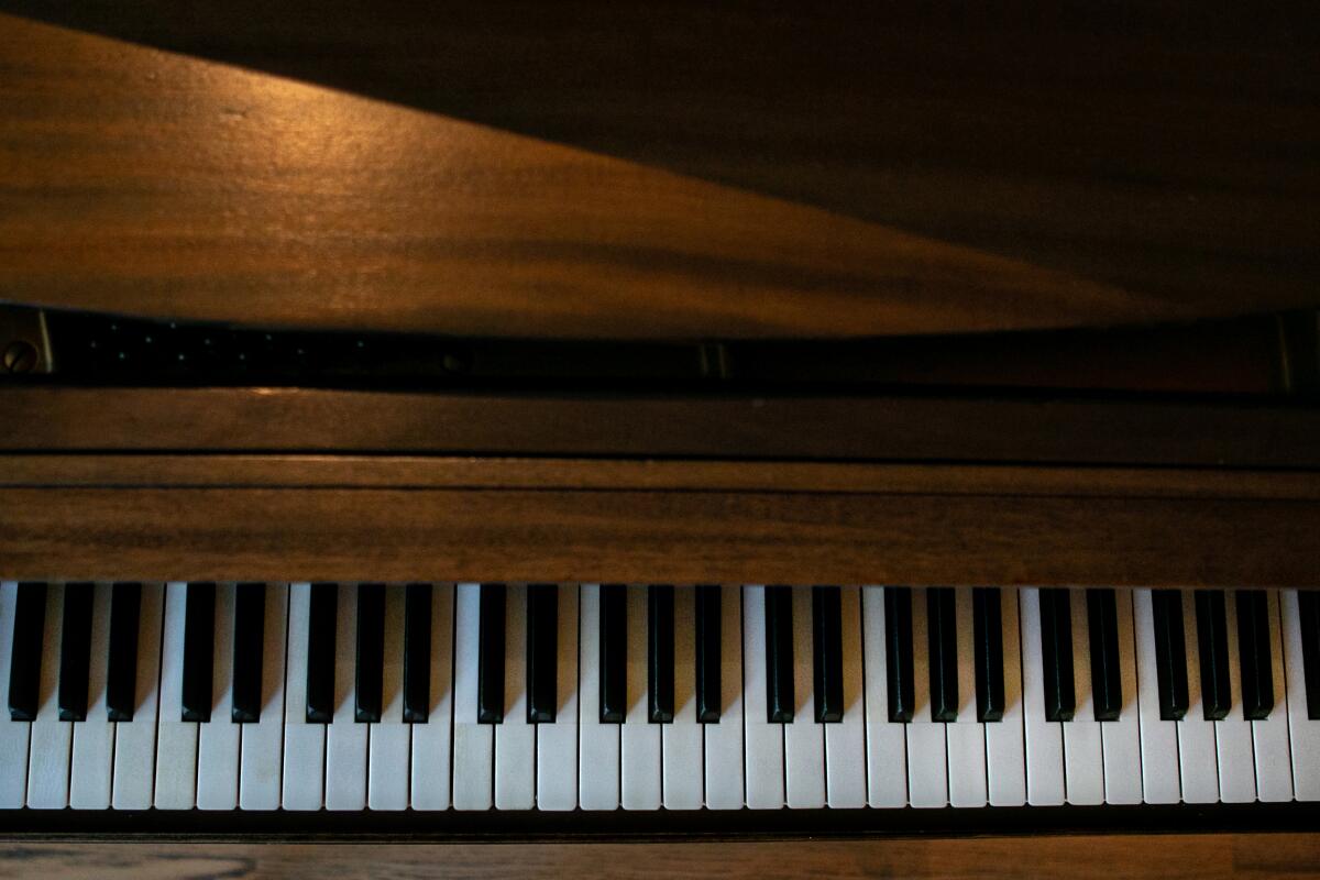 Black and white keys of a piano. 