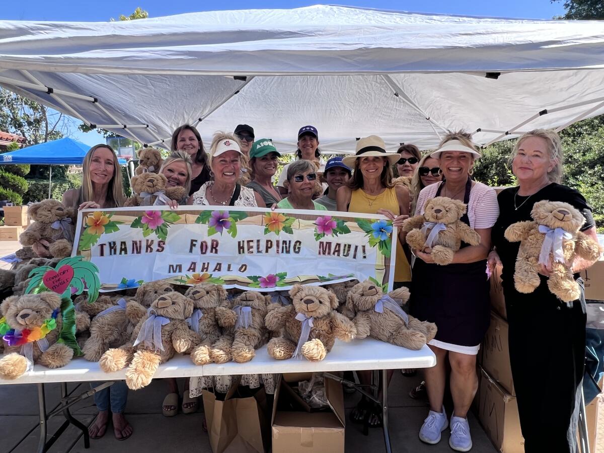 Volunteers helped pack up Comfort Cubs to send to Maui.