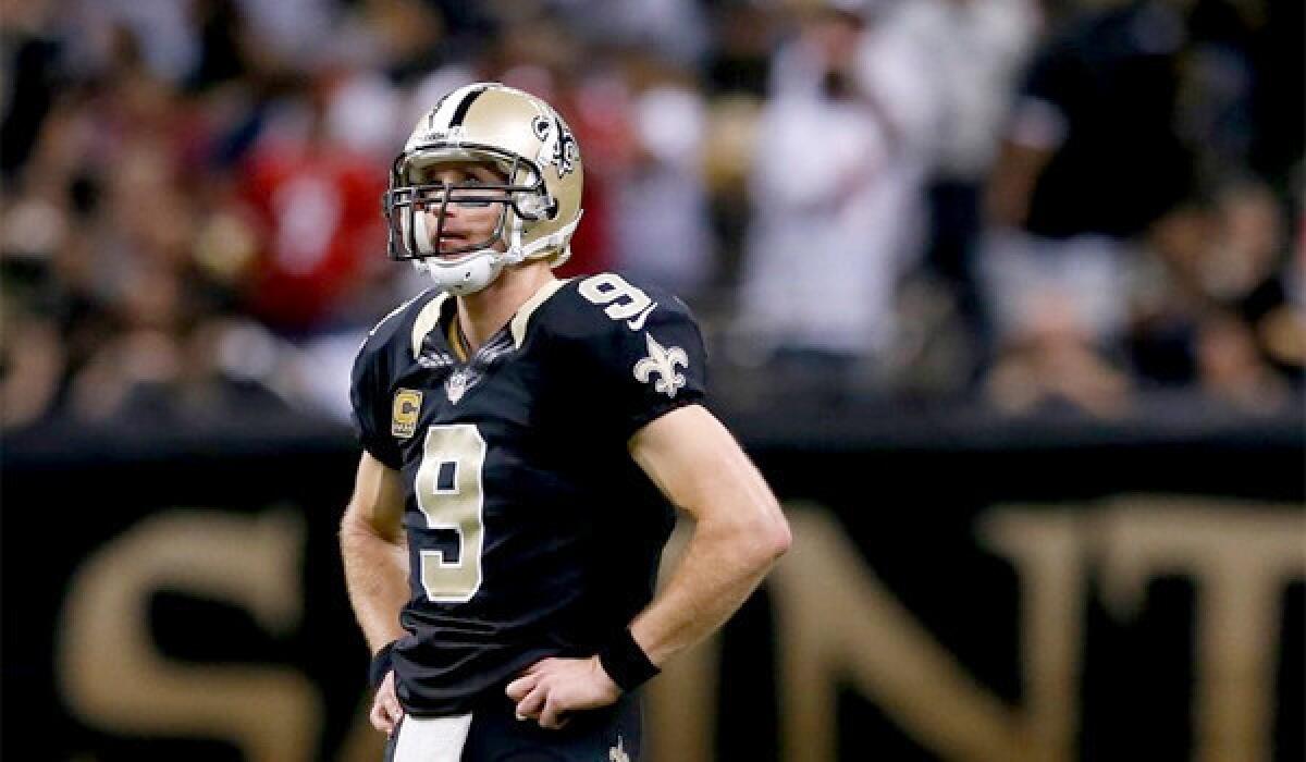Drew Brees and his New Orleans Saints look to improve their record from 8-2 when they take on the Atlanta Falcons on Thursday night.