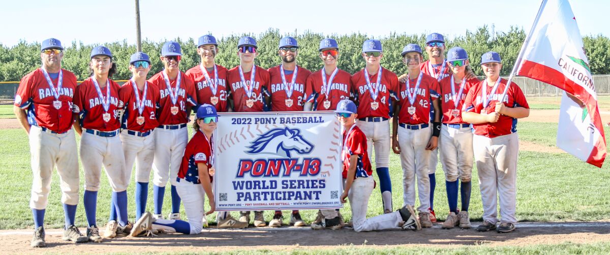 Ramona Pony team wins two games, ties for third place in World Series