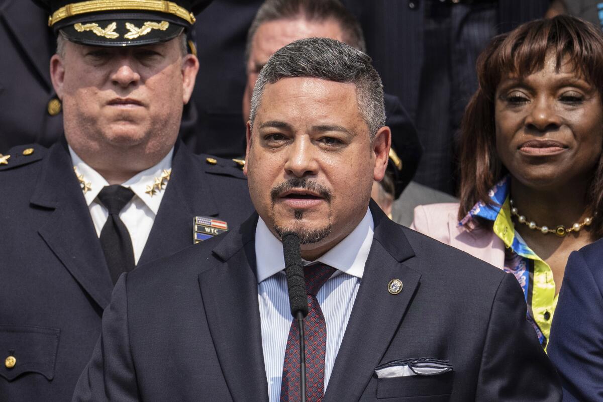 Edward A. Caban after he was sworn in as NYPD police commissioner in 2023.