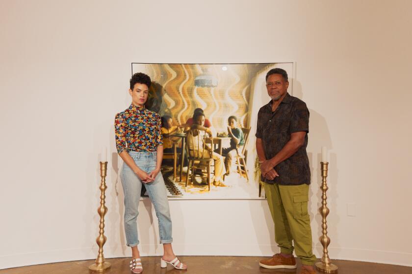 Artist Sadie Barnette at her show: Legacy and Legend at the Benton Museum of Art at Pomona College, July 22 to December 19, 2021. This exhibition is co-organized with Pitzer College Art Galleries at Pitzer College.