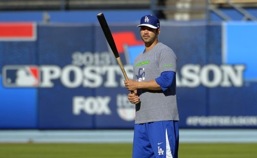 Andre Ethier hopes an ankle injury won't derail his hopes of playing in center field at some point against the Atlanta Braves in the National League division series.