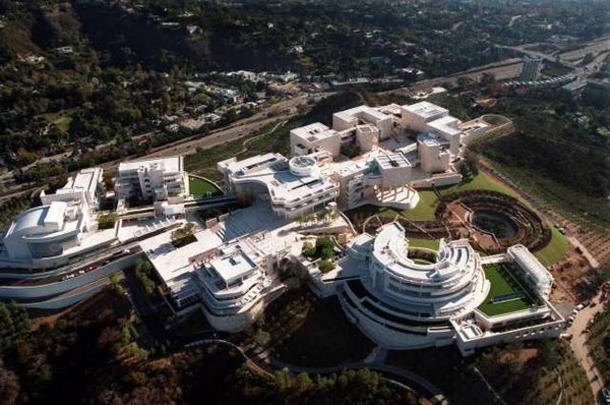 Aerial view of the Getty Center