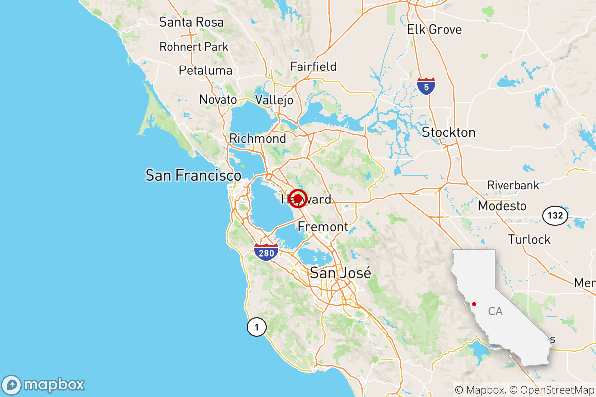 A magnitude 3.2 earthquake was reported Sunday at 11:43 a.m. Pacific time in San Leandro, Calif.
