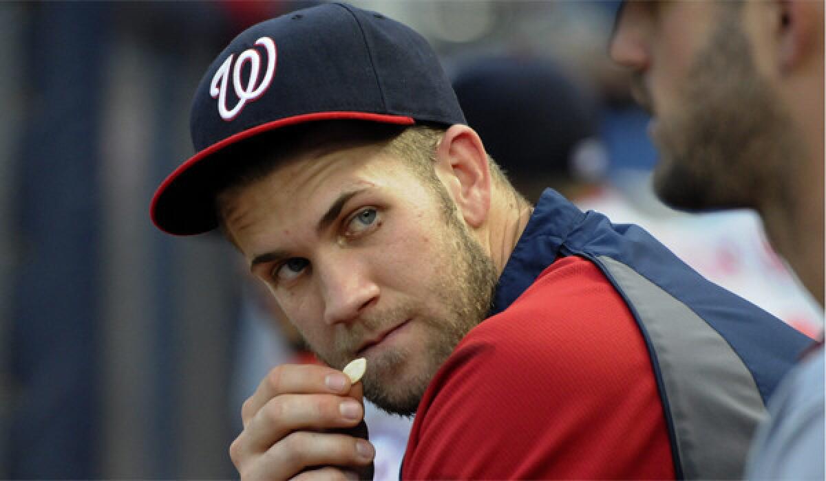 Washington center fielder Bryce Harper was put on the disabled list Saturday, retroactive to May 27.