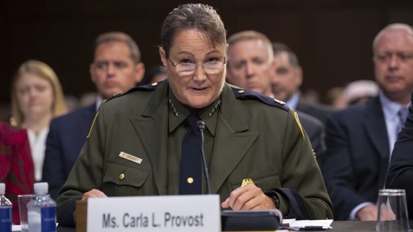 Border Patrol Acting Chief Carla Provost speaks July 31, 2018, at a Senate Judiciary Committee hearing on the Trump administration's policies on immigration enforcement and family reunification efforts.