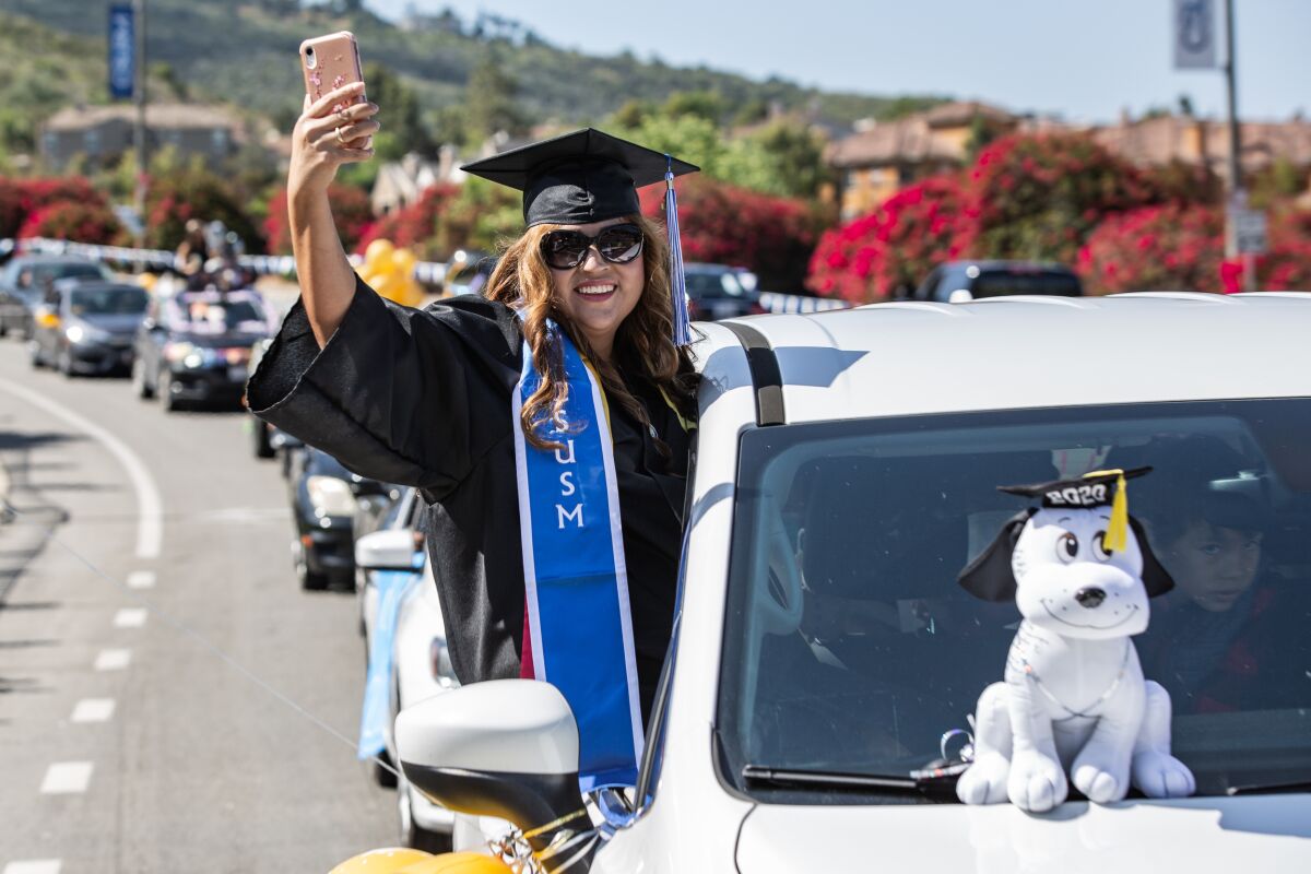 CSUSM's 2020 graduation was confined to a drive-through parade due to the pandemic.