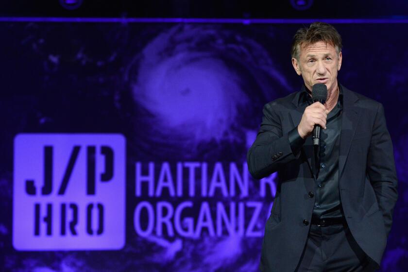 LOS ANGELES, CA - JANUARY 06: Sean Penn speaks onstage during the 7th Annual Sean Penn & Friends HAITI RISING Gala benefiting J/P Haitian Relief Organization on January 6, 2018 in Hollywood, California. (Photo by Michael Kovac/Getty Images for for J/P HRO Gala) ** OUTS - ELSENT, FPG, CM - OUTS * NM, PH, VA if sourced by CT, LA or MoD **