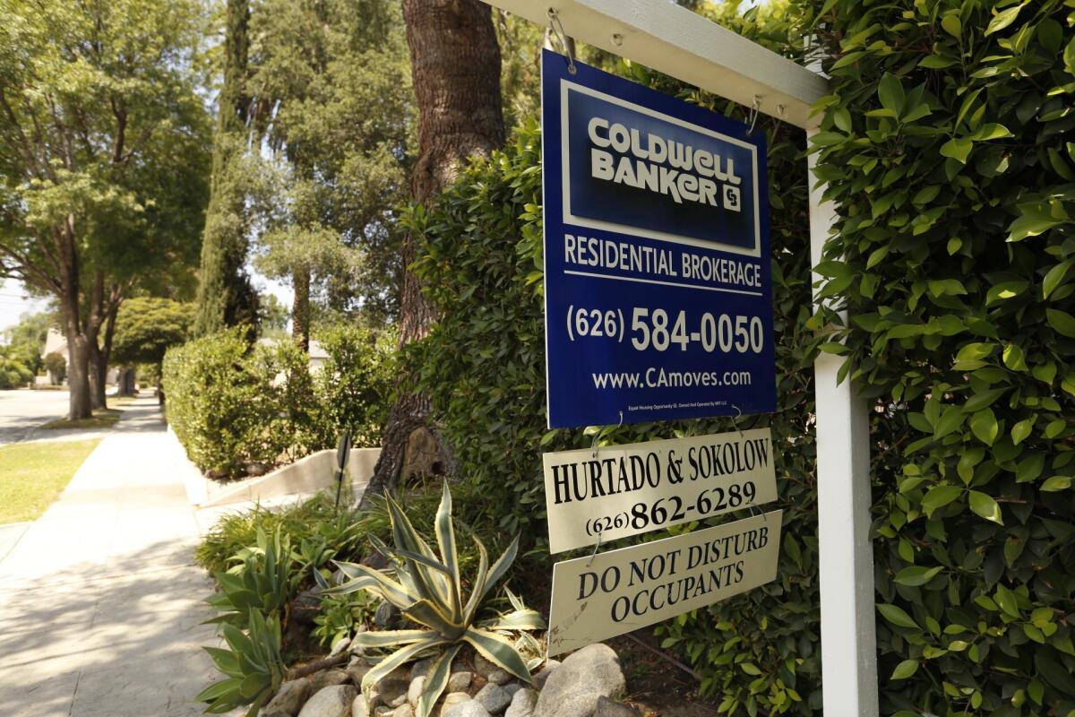 A home in South Pasadena is listed for sale last year. The state’s median price is projected to end this year at $503,900, up 6.2% from last year.