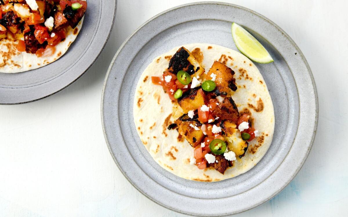 Spring Onion Home Fry Tacos