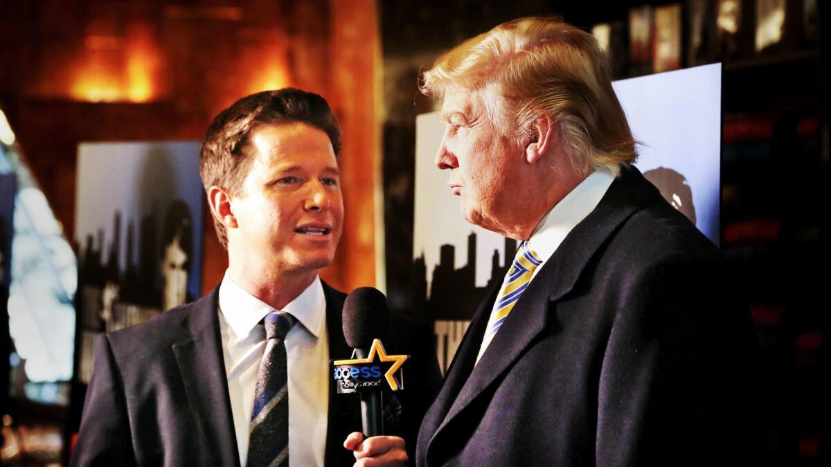 Billy Bush interviews Donald Trump on "Access Hollywood" at Trump Tower in New York City on Jan. 20, 2015.