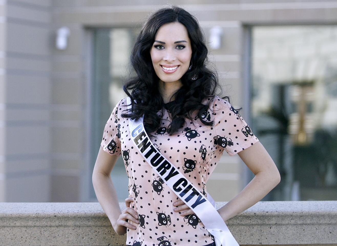 Kylan-Arianna Wenzel, 26 of Century City, the first transgendered contestant in any Miss USA pageant, just prior to the first day of the Miss California USA 2013 pageant at the Pasadena Convention Center in Pasadena on Saturday, January 12, 2013.