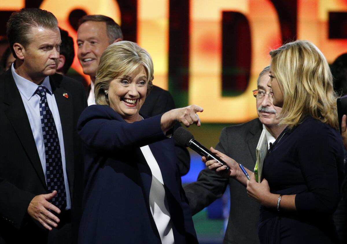 Hillary Rodham Clinton after the Democratic presidential debate in Las Vegas.