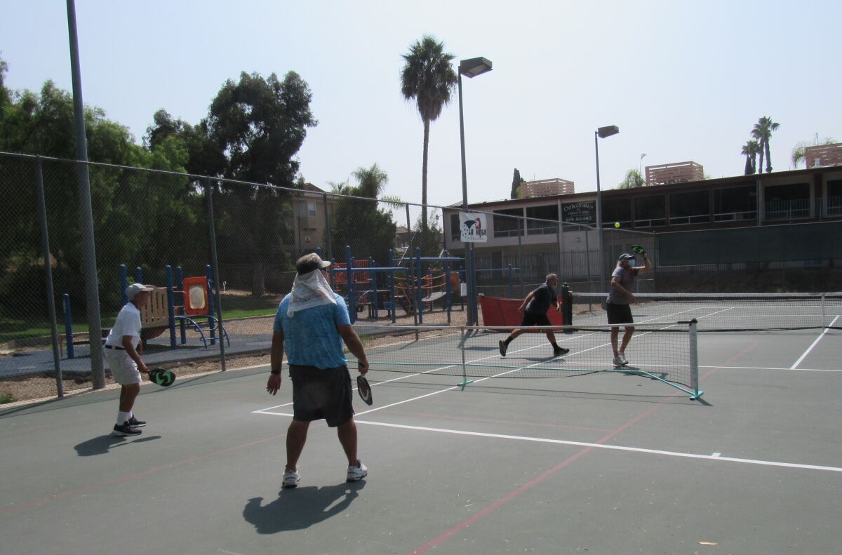 Collier Park's tennis courts in La Mesa are a popular spot for pickleball players.