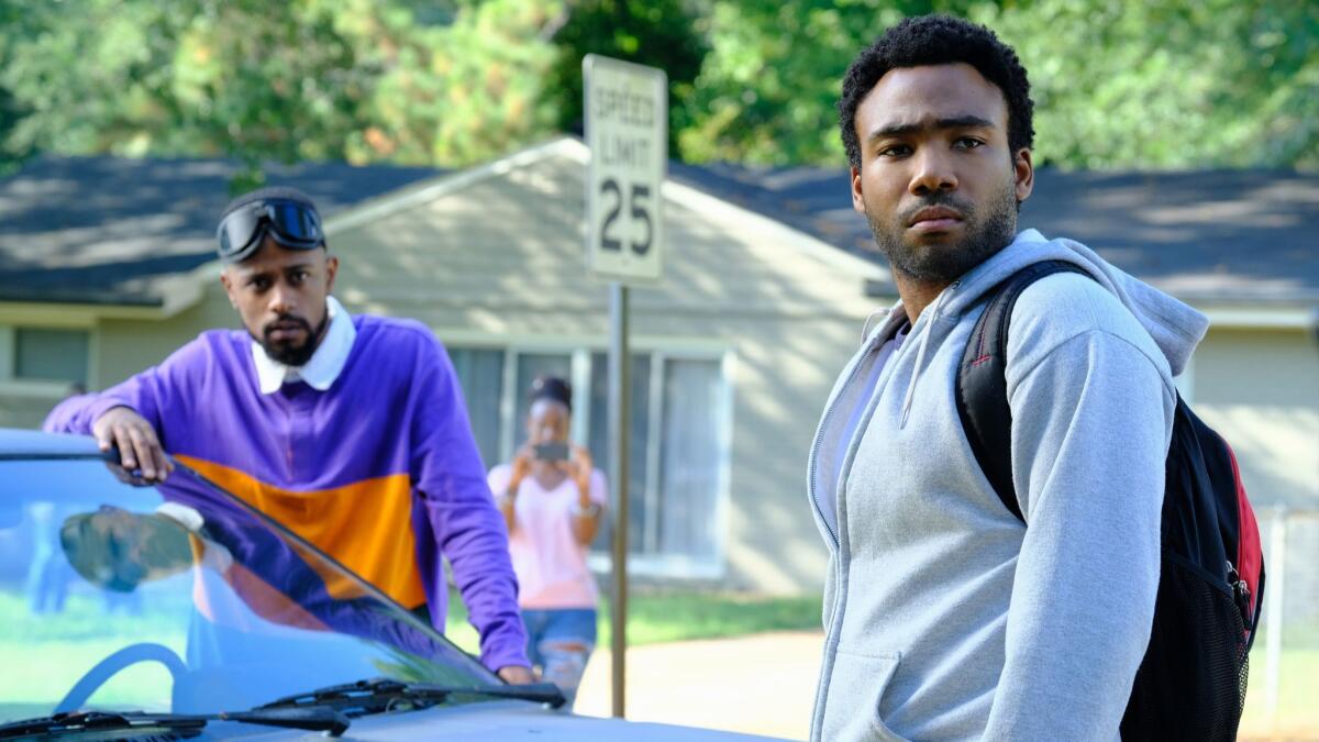 Lakeith Stanfield, left, and Donald Glover in "Atlanta."
