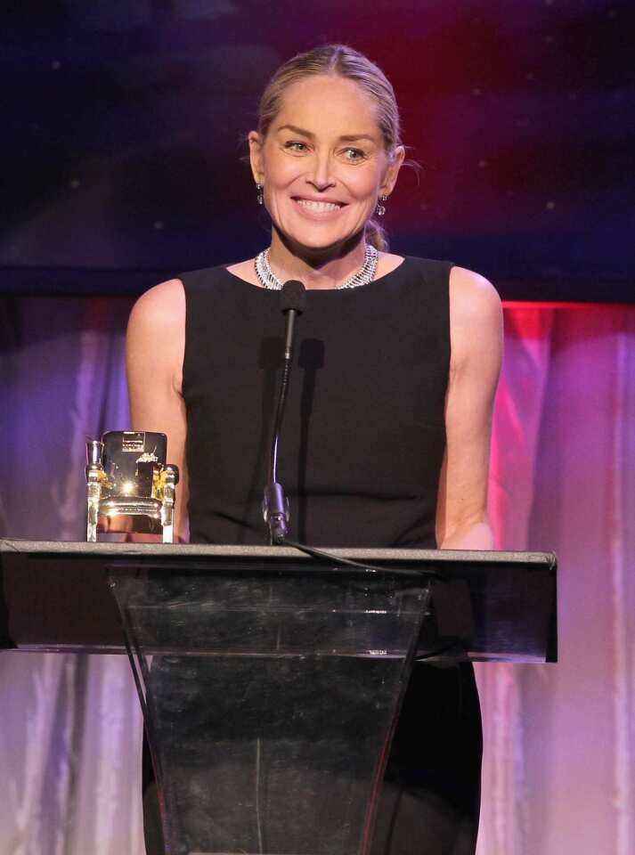 Sharon Stone accepts her lifetime achievement award.
