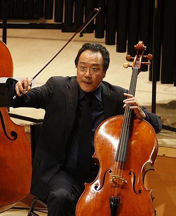 Cellist Yo-Yo Ma in The Silk Road Ensemble at Walt Disney Concert Hall.