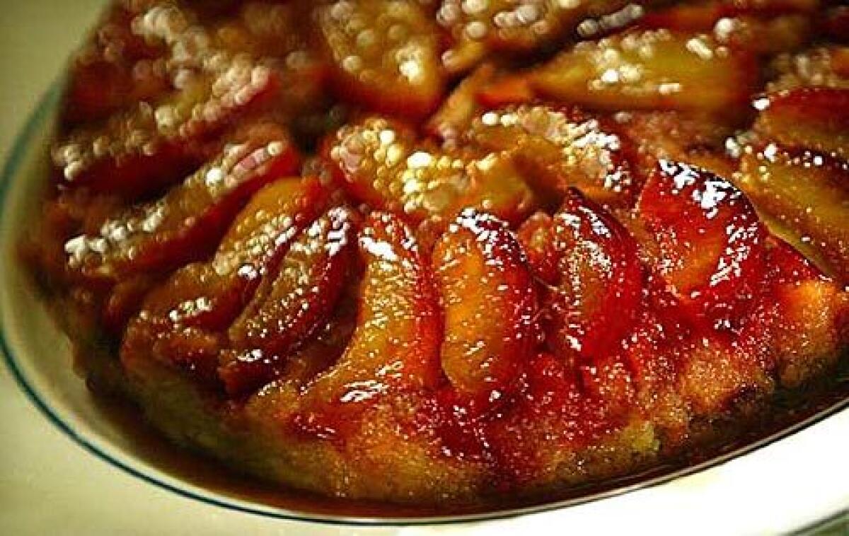 Serve with nectarines or peaches. Recipe: Plum upside-down cake