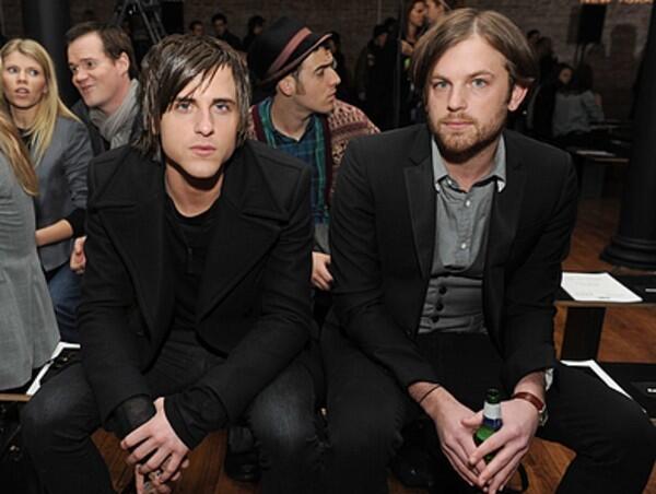 Jared Followill, left, and his brother Caleb Followill of the band Kings of Leon at the Rag & Bone fall 2010 collection.