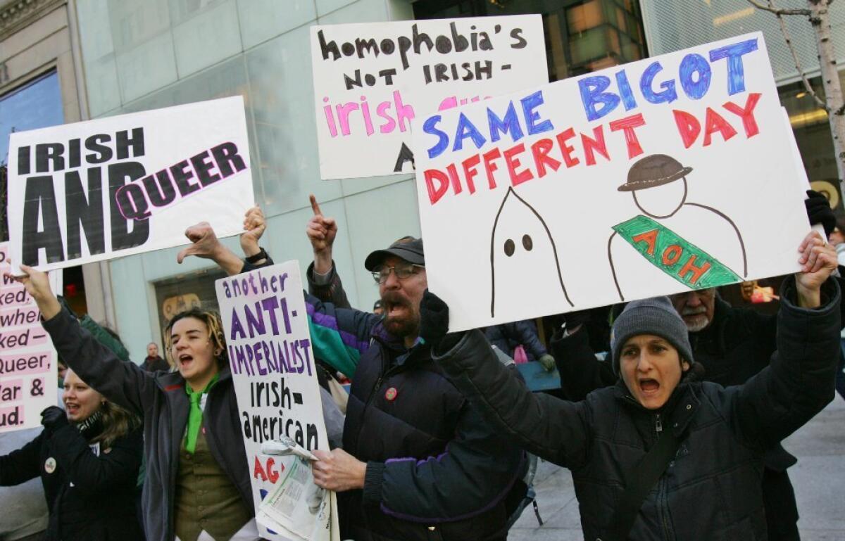 New York City St. Patrick's Day Parade protesters in 2006.