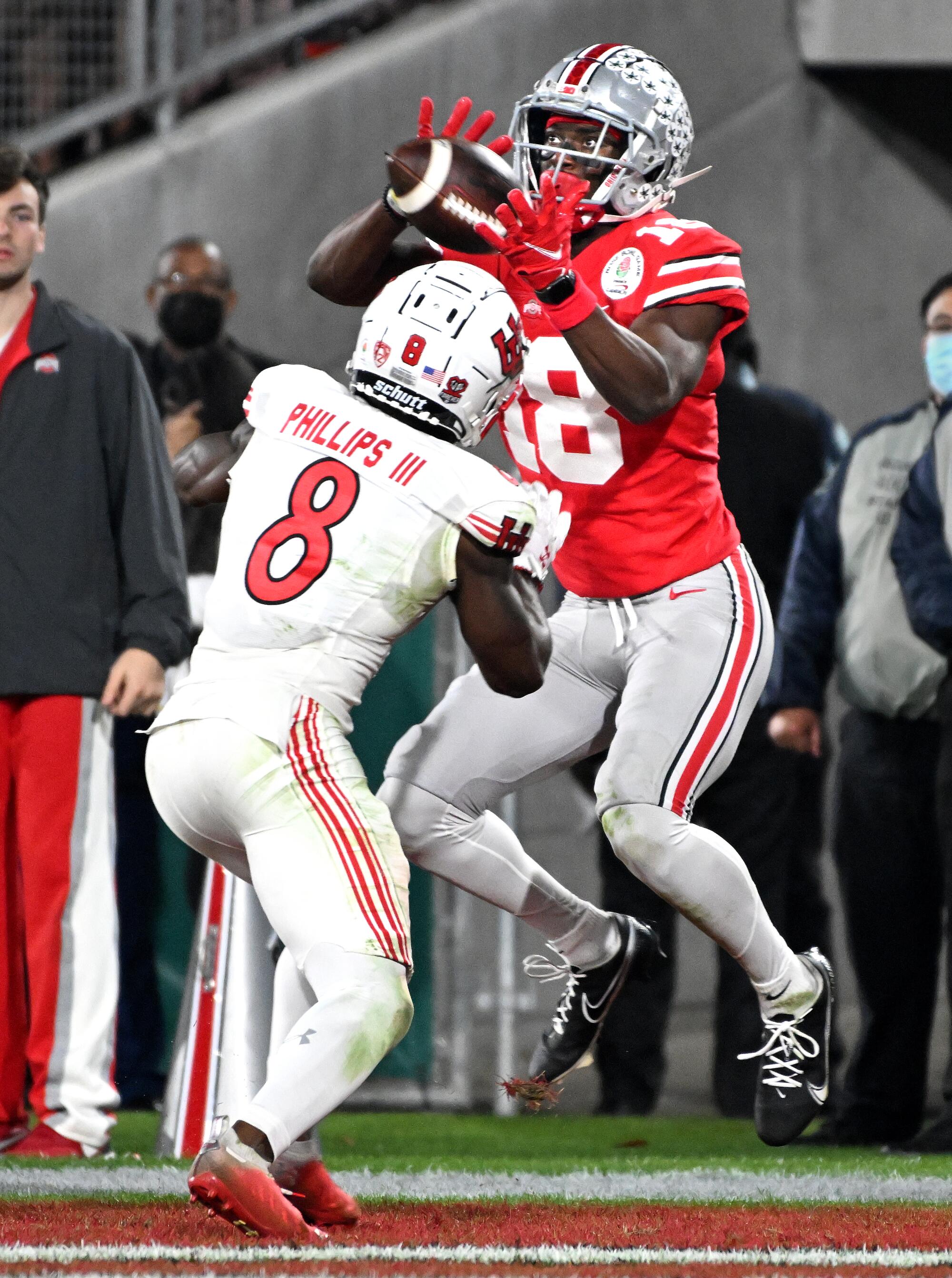  Ohio State receiver Marvin Harrison Jr. catches a touchdown pass.